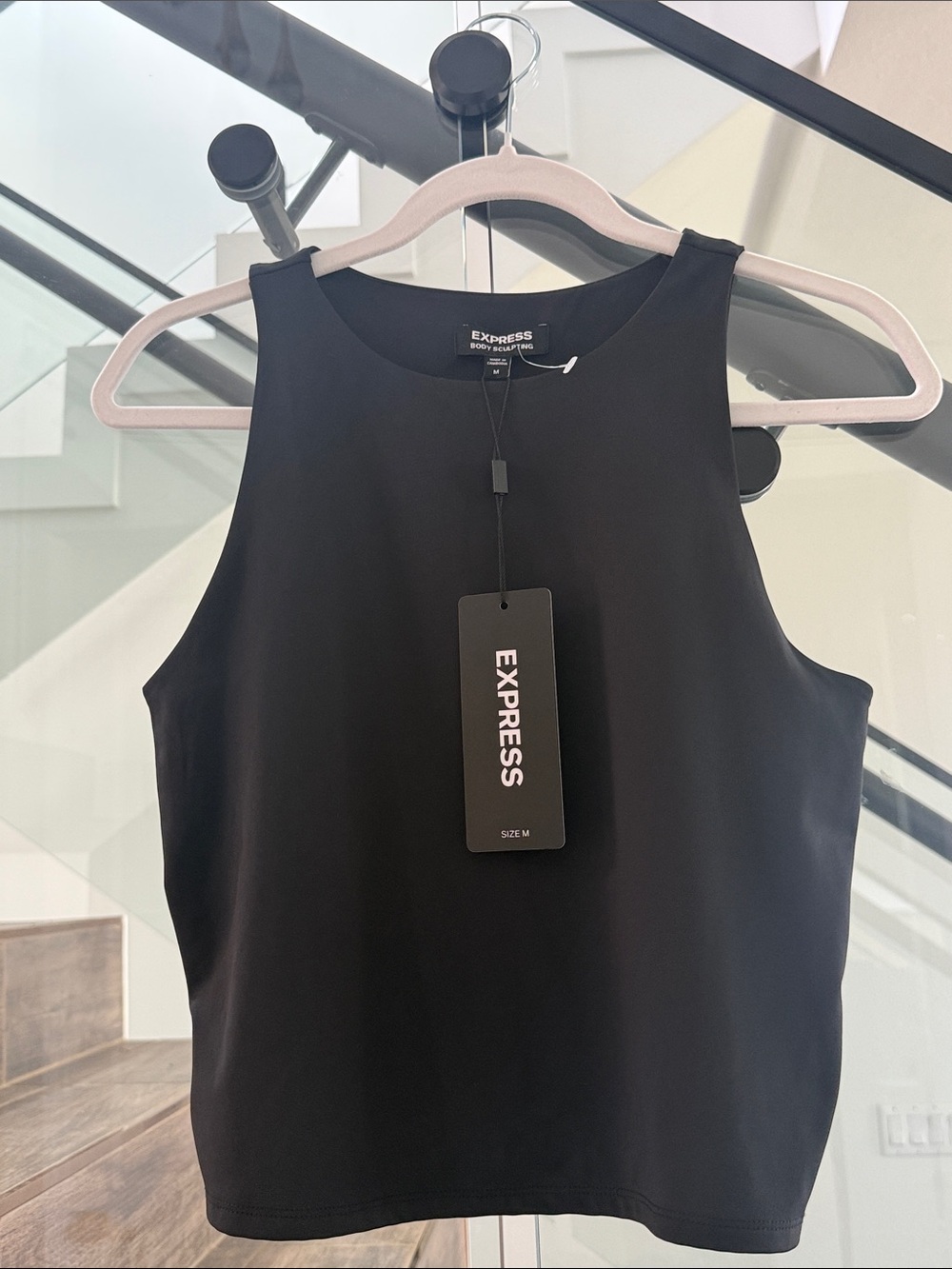 Express Black Sleeveless Crop Tank